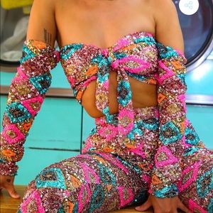 Elsie and Fred sequin crop